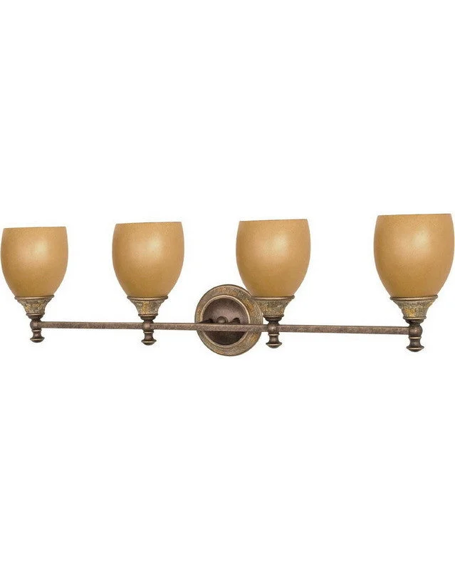 Nuvo Lighting 60-474 Rockport Tuscano Collection Four Light Bath Vanity Wall Mount in Dorado Bronze Finish Nuvo Lighting 60-474 Rockport Tuscano Collection Four Light Bath Vanity Wall Mount in Dorado Bronze Finish