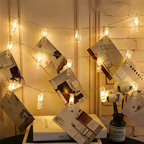 String Lights for Hotel Courtyard Lighting10ft 20 LED Photo Clips String Lights - Battery Operated - Fairy String Lights with Clips - 1 Pack - Assorted Colors String Lights for Hotel Courtyard Lighting10ft 20 LED Photo Clips String Lights - Battery Operated - Fairy String Lights with Clips - 1 Pack - Assorted Colors