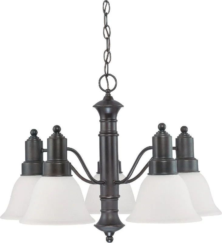 Nuvo Lighting 60-3333 Gotham Collection Five Light Energy Star Efficient GU24 Hanging Chandelier in Mahogany Bronze Finish Nuvo Lighting 60-3333 Gotham Collection Five Light Energy Star Efficient GU24 Hanging Chandelier in Mahogany Bronze Finish