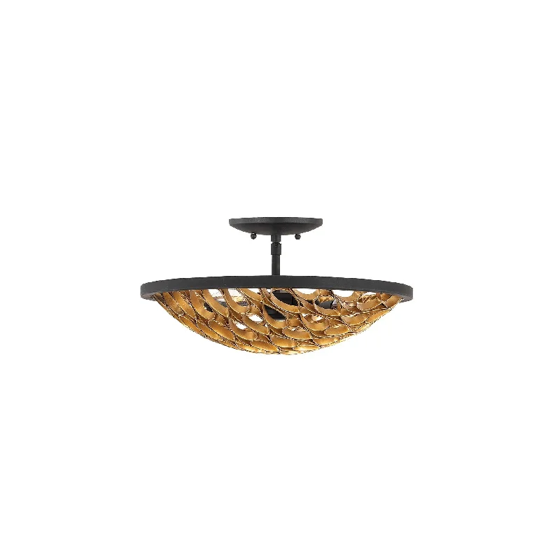 Durable Industrial Lighting for Harsh EnvironmentsVentura 3-Light Ceiling Light in Matte Black and Gold Durable Industrial Lighting for Harsh EnvironmentsVentura 3-Light Ceiling Light in Matte Black and Gold