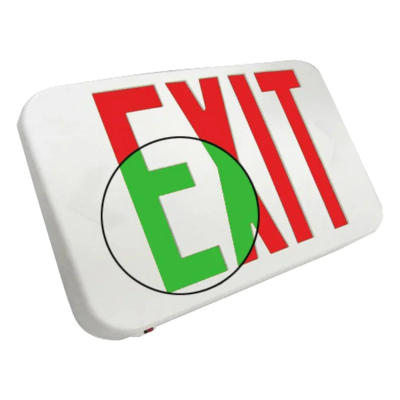 Industrial Lighting for Woodworking FactoriesExitronix Thermoplastic Field Switchable Red/Green LED Exit Sign Industrial Lighting for Woodworking FactoriesExitronix Thermoplastic Field Switchable Red/Green LED Exit Sign