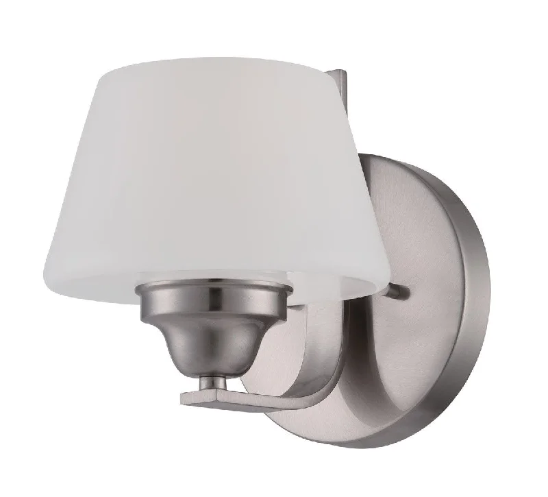 Nuvo Lighting 60-5221 Ludlow Collection One Light Wall Sconce in Brushed Nickel Finish Nuvo Lighting 60-5221 Ludlow Collection One Light Wall Sconce in Brushed Nickel Finish