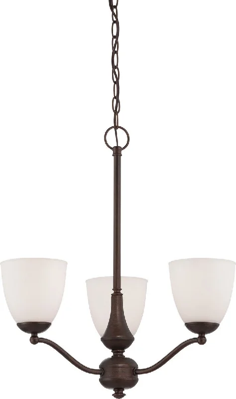Nuvo Lighting 60-5156 Patton Collection Three Light Energy Star Efficient GU24 Hanging Chandelier in Prairie Bronze Finish Nuvo Lighting 60-5156 Patton Collection Three Light Energy Star Efficient GU24 Hanging Chandelier in Prairie Bronze Finish