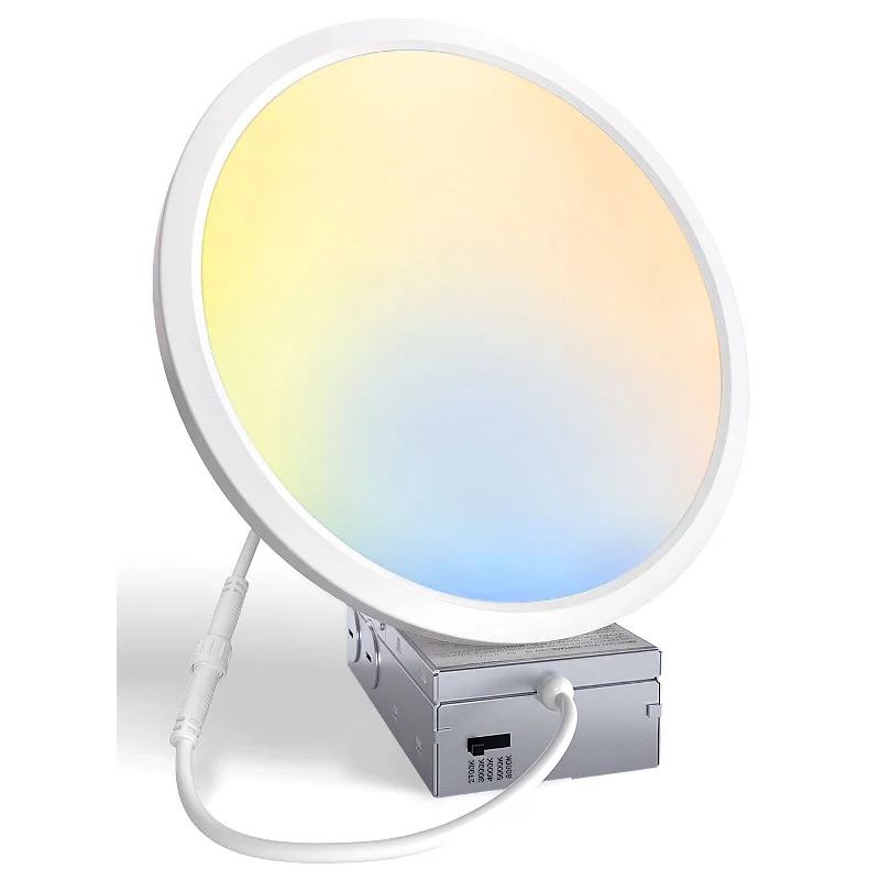Industrial Lighting with High CRI (Color Rendering Index) for True Color Perception12 Pack 5/7 Inch LED Slim Panel Canless Led Ceiling Lights With Junction Box, No Can Needed, 5CCT, 2700K/3000K/4000K/5000K/6000K Industrial Lighting with High CRI (Color Rendering Index) for True Color Perception12 Pack 5/7 Inch LED Slim Panel Canless Led Ceiling Lights With Junction Box, No Can Needed, 5CCT, 2700K/3000K/4000K/5000K/6000K