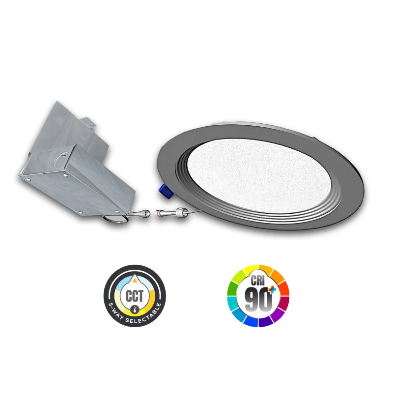 Industrial Lighting for Electronics ManufacturingLDRS4 Radius 4" 9W LED Slim Wafer Downlight, CCT Select, Baffled Industrial Lighting for Electronics ManufacturingLDRS4 Radius 4" 9W LED Slim Wafer Downlight, CCT Select, Baffled