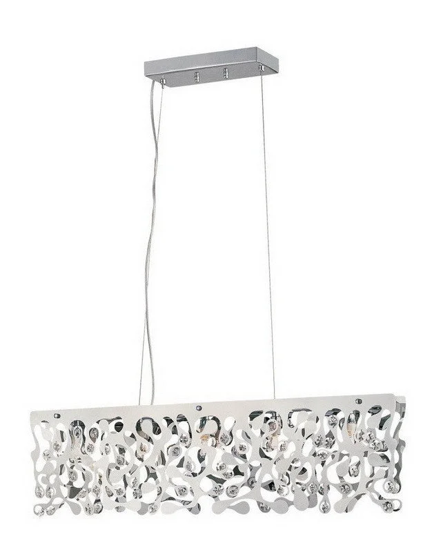 Trans Globe Lighting MDN-957 Five Light Island Pendant Chandelier in Polished Chrome Finish and Crystal Trans Globe Lighting MDN-957 Five Light Island Pendant Chandelier in Polished Chrome Finish and Crystal
