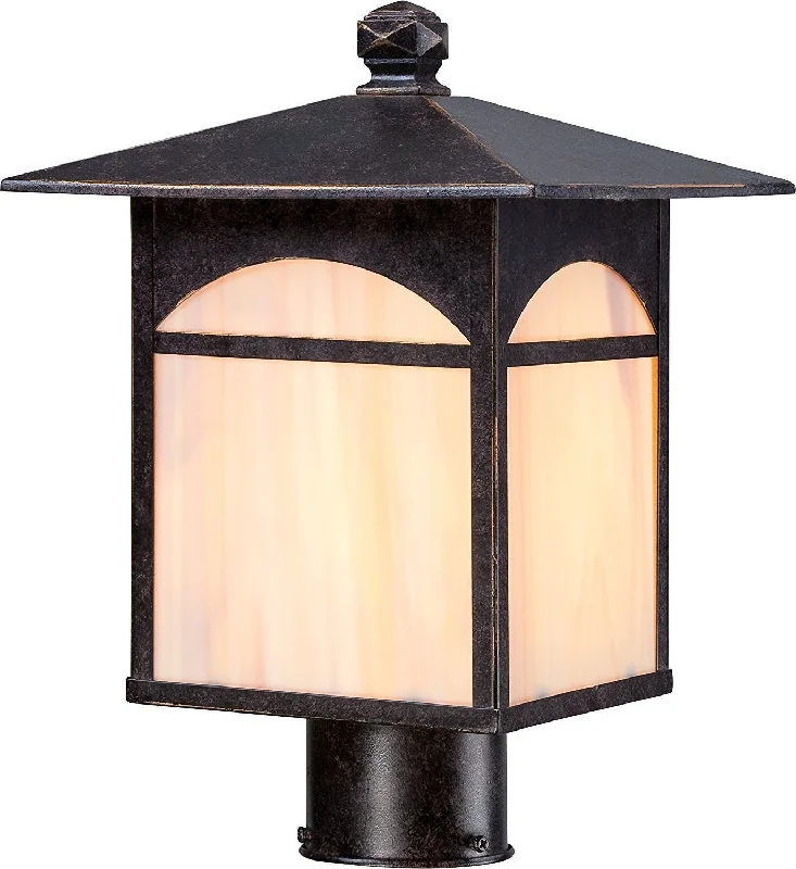 Nuvo Lighting 60-5755 Canyon Collection One Light Energy Efficient GU24 Exterior Outdoor Post Lantern in Umber Bronze Finish Nuvo Lighting 60-5755 Canyon Collection One Light Energy Efficient GU24 Exterior Outdoor Post Lantern in Umber Bronze Finish