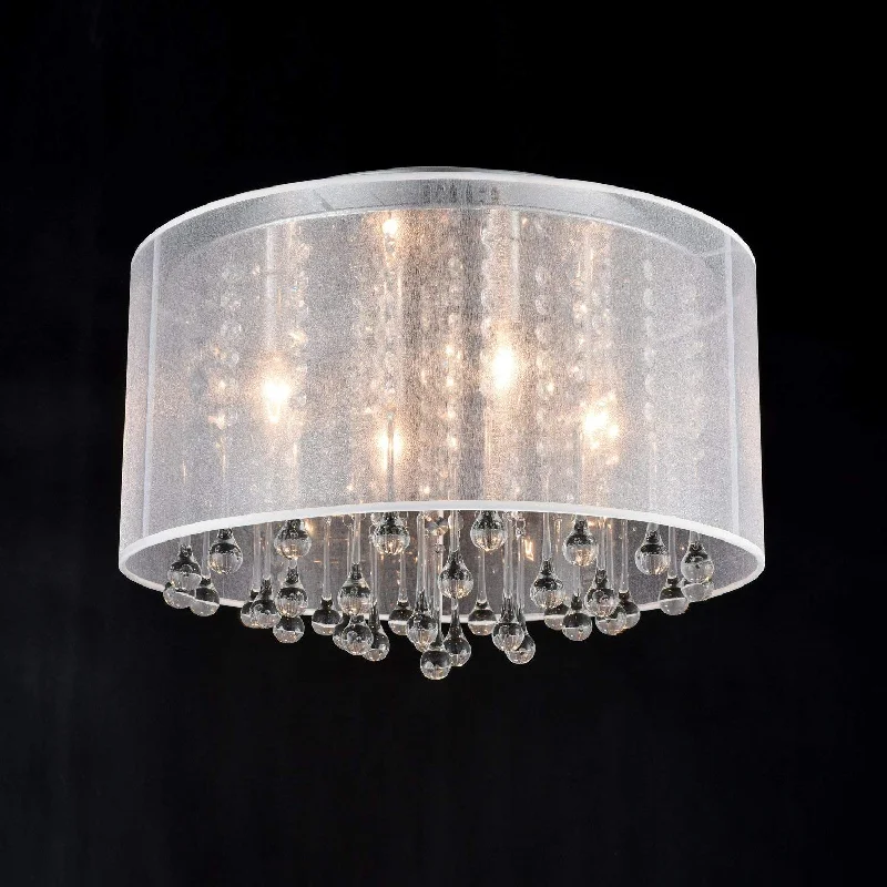 Industrial Lighting for Furniture FactoriesModern Chrome Flush Mount Drum Shade 4 Lights Crystal Ceiling Light Industrial Lighting for Furniture FactoriesModern Chrome Flush Mount Drum Shade 4 Lights Crystal Ceiling Light