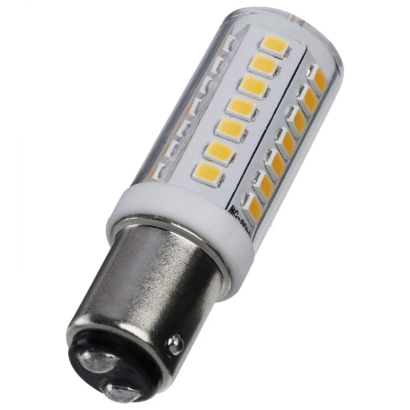 Industrial Area Lighting for Large Open SpacesT6 Mini LED Bulb, 5 Watts, 550 Lumens, 3000K, BA15d Double Bayonet Base, Clear Finish, 120V Industrial Area Lighting for Large Open SpacesT6 Mini LED Bulb, 5 Watts, 550 Lumens, 3000K, BA15d Double Bayonet Base, Clear Finish, 120V