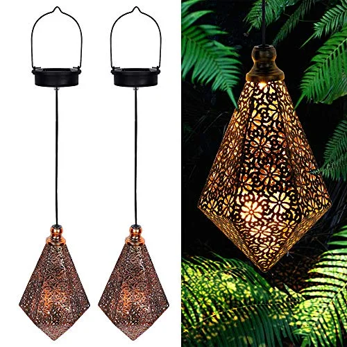 String Lights for Balcony Decoration2 Pack Solar Hanging Lights, Solar Powered Retro Lantern with Handle, Warm White LED Christmas Garden Lights, Metal Diamond Shape Lamp Waterproof for Outdoor for Yard Tree Fence Patio String Lights for Balcony Decoration2 Pack Solar Hanging Lights, Solar Powered Retro Lantern with Handle, Warm White LED Christmas Garden Lights, Metal Diamond Shape Lamp Waterproof for Outdoor for Yard Tree Fence Patio
