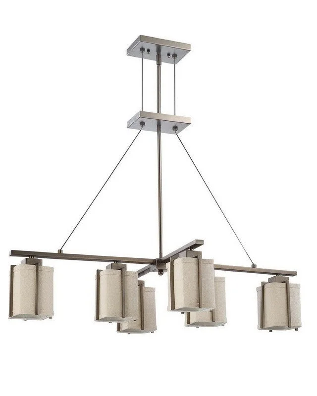 Nuvo Lighting 60-4071 Logan Island Collection Six Light Energy Star Efficient Fluorescent GU24 Island Chandelier in Hazel Bronze Finish Nuvo Lighting 60-4071 Logan Island Collection Six Light Energy Star Efficient Fluorescent GU24 Island Chandelier in Hazel Bronze Finish