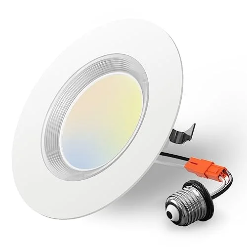 Durable Industrial Lighting for Harsh Environments12 Pack Dimmable 4/5/6 Inch White Led Baffle Recessed Can Light With Night Light, 5CCT, 2700K/3000K/ 3500K/4000K/5000K Durable Industrial Lighting for Harsh Environments12 Pack Dimmable 4/5/6 Inch White Led Baffle Recessed Can Light With Night Light, 5CCT, 2700K/3000K/ 3500K/4000K/5000K