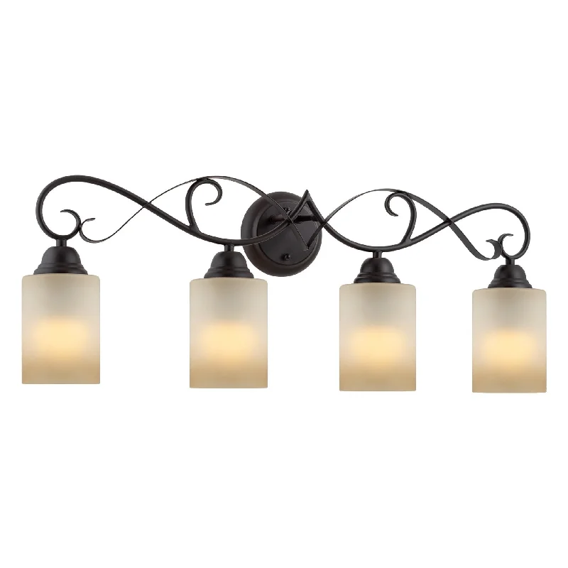 Industrial Area Lighting for Large Open SpacesKira Home Villa 31" Traditional 4-Light Vanity/Bathroom Light + Amber Frosted Glass Shades, Oil Rubbed Bronze Finish Industrial Area Lighting for Large Open SpacesKira Home Villa 31" Traditional 4-Light Vanity/Bathroom Light + Amber Frosted Glass Shades, Oil Rubbed Bronze Finish