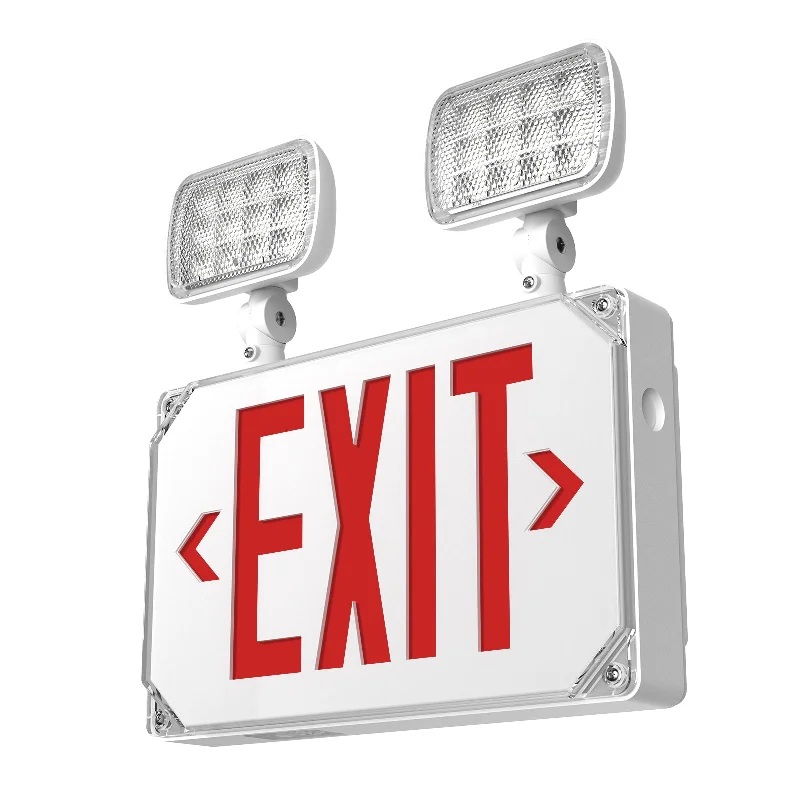 Dimmable Industrial Lighting for Ambiance Control1/2 Pack Waterproof IP65 Exit Sign with Emergency Lights, Two LED Adjustable Head Emergency Exit Light with Battery, Exit Sign for Business Dimmable Industrial Lighting for Ambiance Control1/2 Pack Waterproof IP65 Exit Sign with Emergency Lights, Two LED Adjustable Head Emergency Exit Light with Battery, Exit Sign for Business