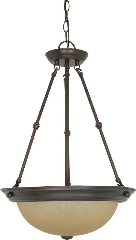 Nuvo Lighting 60-3112 Signature Collection Three Light Energy Star Efficient G24 Hanging Pendant Chandelier in Mahogany Bronze Finish Nuvo Lighting 60-3112 Signature Collection Three Light Energy Star Efficient G24 Hanging Pendant Chandelier in Mahogany Bronze Finish