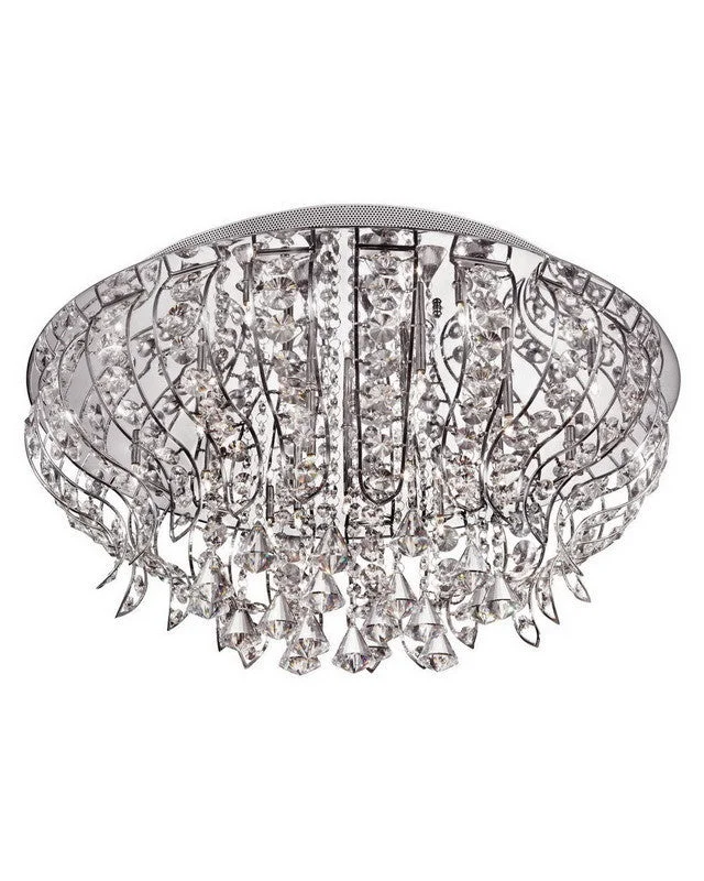 Trans Globe Lighting MDN-925 Nineteen Light Flush Ceiling Mount in Polished Chrome Finish Trans Globe Lighting MDN-925 Nineteen Light Flush Ceiling Mount in Polished Chrome Finish