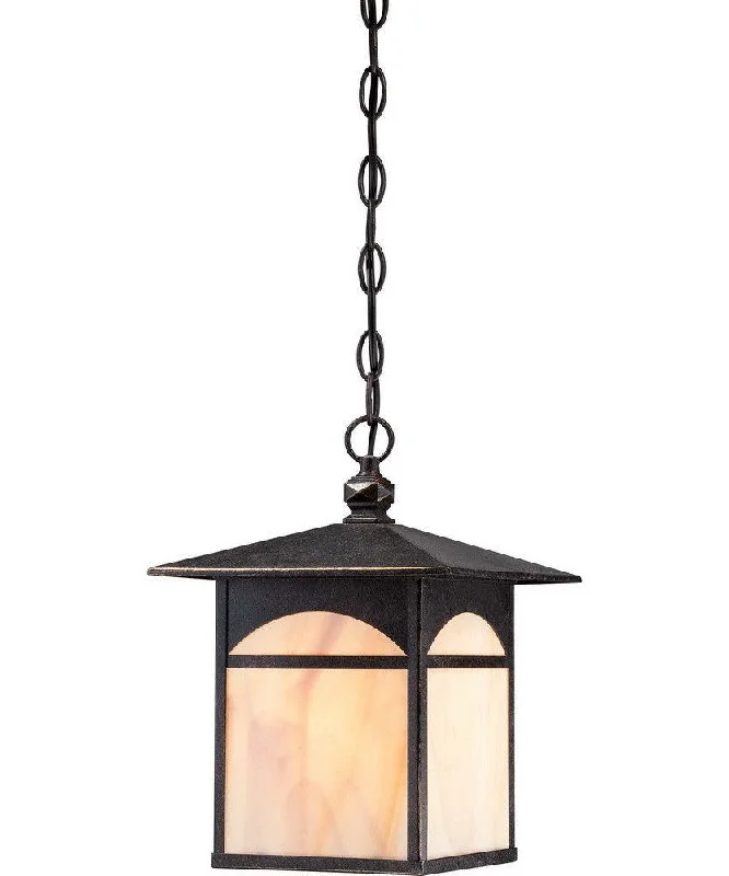 Nuvo Lighting 60-5754 Canyon Collection One Light Energy Efficient GU24 Exterior Outdoor Hanging Lantern in Umber Bronze Finish Nuvo Lighting 60-5754 Canyon Collection One Light Energy Efficient GU24 Exterior Outdoor Hanging Lantern in Umber Bronze Finish