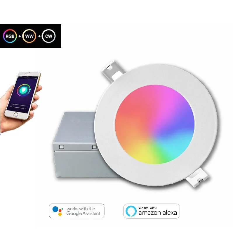 Industrial Area Lighting for Large Open Spaces4" LED RGB Smart Slim Pot Lights