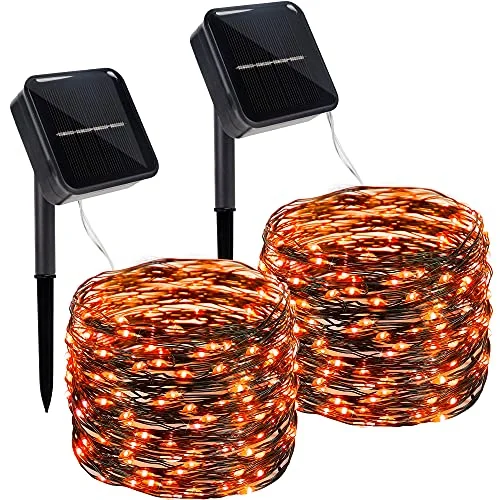String Lights with Edison Bulbs for Rustic AmbianceTwinkle Star 2 Pack Outdoor Solar String Lights, 39.4 FT 120 LED Solar Powered Decorative Fairy Lights with 8 Modes, Waterproof Black Wire Light for Thanksgiving Patio Yard Trees Party, Orange String Lights with Edison Bulbs for Rustic AmbianceTwinkle Star 2 Pack Outdoor Solar String Lights, 39.4 FT 120 LED Solar Powered Decorative Fairy Lights with 8 Modes, Waterproof Black Wire Light for Thanksgiving Patio Yard Trees Party, Orange