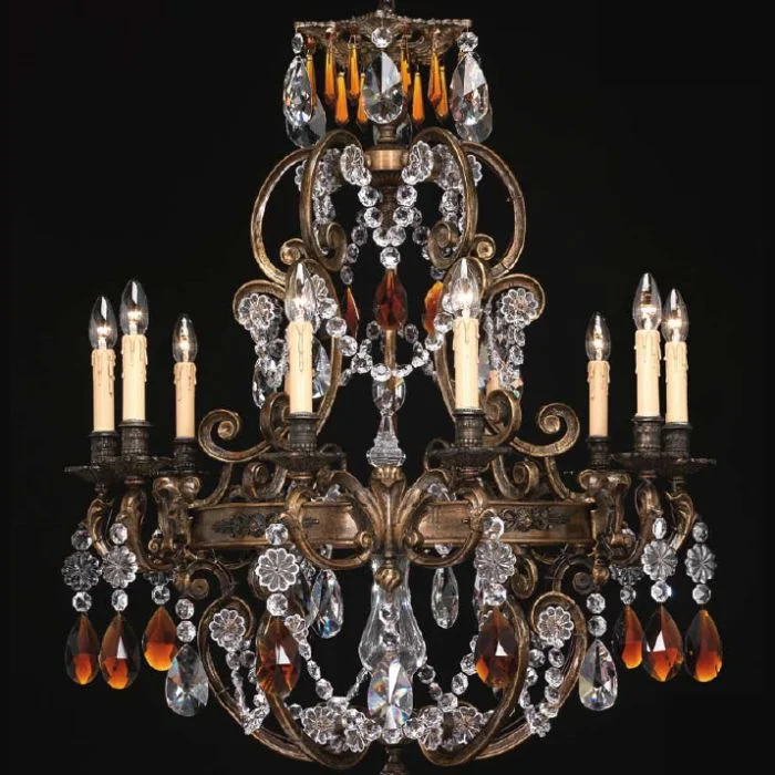 French Country Chandeliers with a Romantic Aura15 Light French Gold Chandelier With Crystals