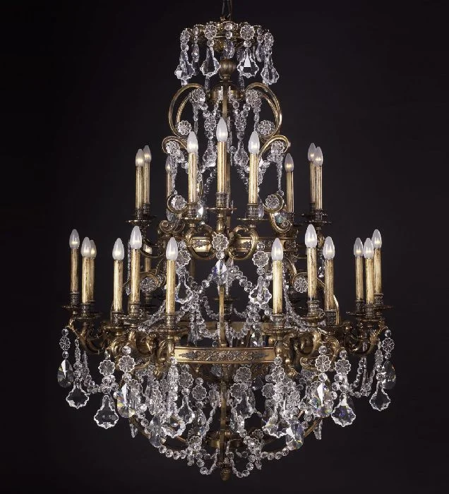 Bohemian - Style Beaded Chandeliers for Eclectic Decor27 Light Brass Chandelier With Bohemian Crystals