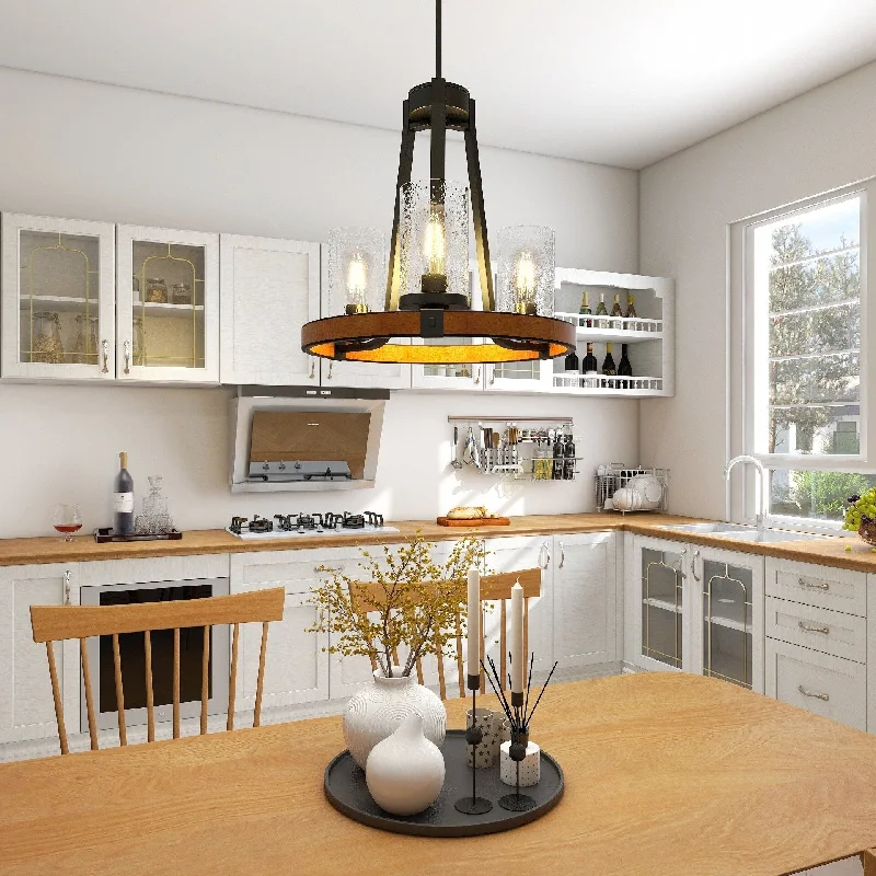 Chandeliers with Murano Glass for a High - End Artistic Touch3-Light Shaded Wagon Wheel Chandelier Chandeliers with Murano Glass for a High - End Artistic Touch3-Light Shaded Wagon Wheel Chandelier