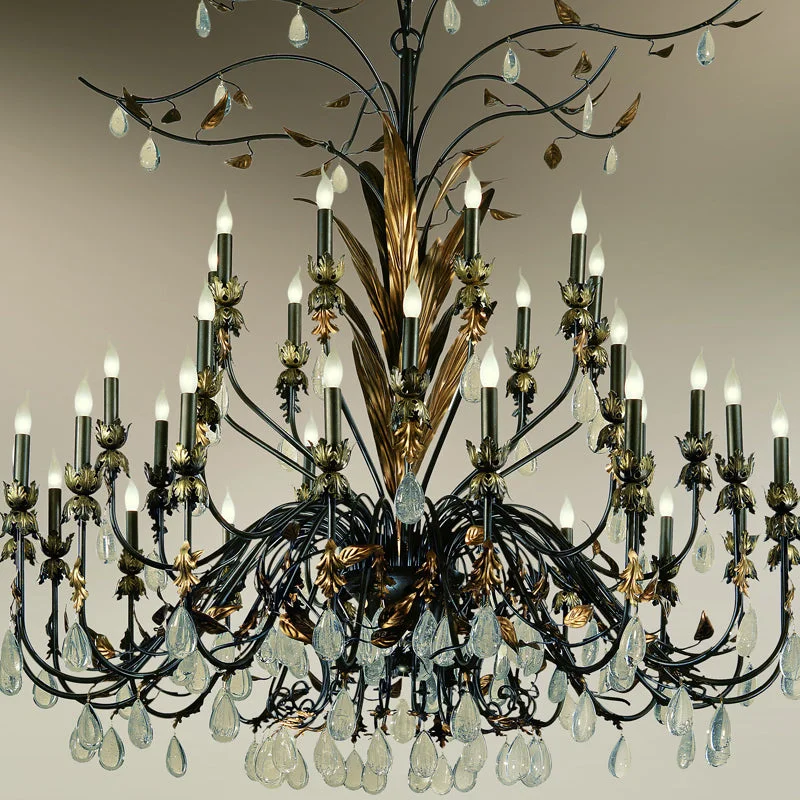 Incandescent Chandeliers for a Warm and Traditional Glow36 light Italian iron chandelier with glass droplets Incandescent Chandeliers for a Warm and Traditional Glow36 light Italian iron chandelier with glass droplets