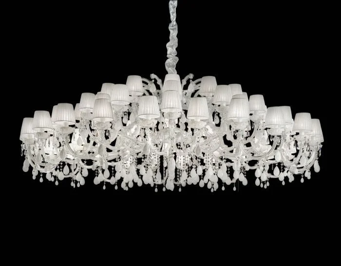 Chandeliers with Dimmable Lights for Ambiance Control60 Light Chandelier With White Organza Shades Chandeliers with Dimmable Lights for Ambiance Control60 Light Chandelier With White Organza Shades