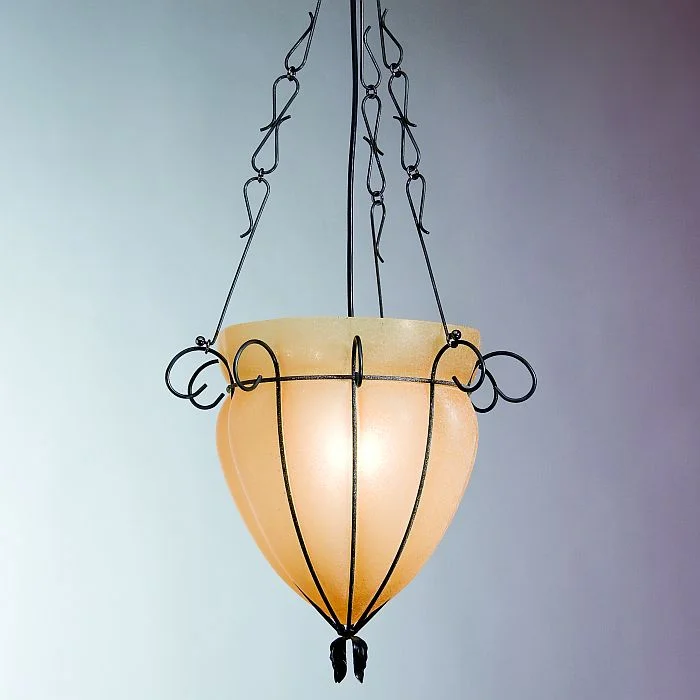 Chandeliers with Pendant Lights for a Stylish LookAmber Murano Glass Ceiling Light With 'Scavo Glass' Finish