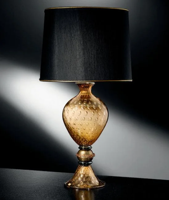 Chandeliers with Colored Glass for a Splash of ColorAmber Venetian Glass Table Lamp With Black Shade Chandeliers with Colored Glass for a Splash of ColorAmber Venetian Glass Table Lamp With Black Shade