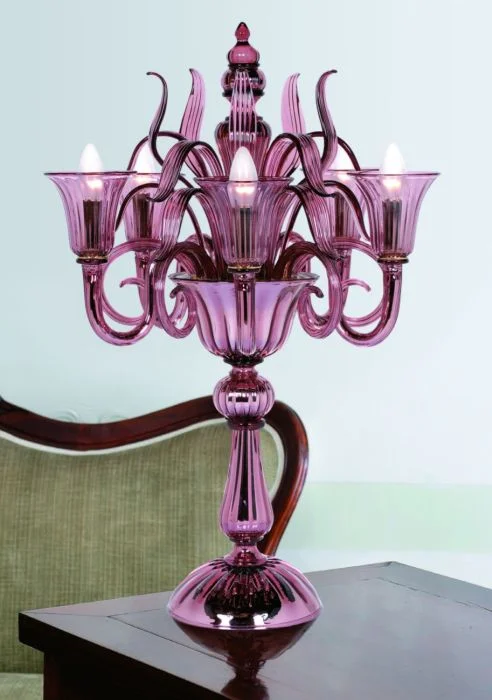 Bohemian - Style Beaded Chandeliers for Eclectic DecorAmethyst Murano Glass Art Deco Style Flambeau Table Lamp Bohemian - Style Beaded Chandeliers for Eclectic DecorAmethyst Murano Glass Art Deco Style Flambeau Table Lamp