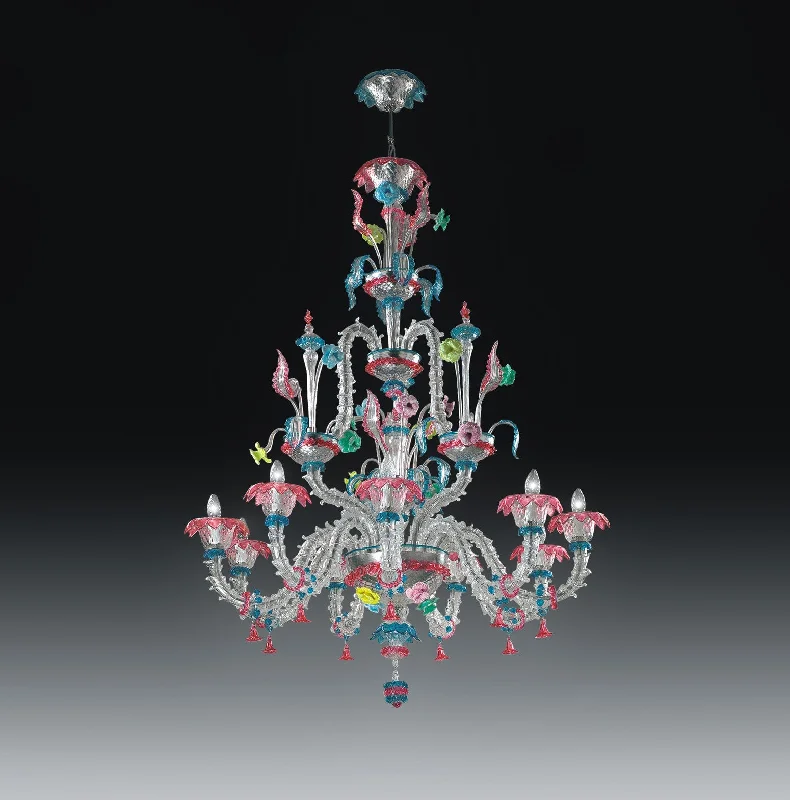 Chandeliers with Candle - Style Bulbs for a Classic AestheticBespoke 9 Light Murano Glass Rezzonico Style Chandelier Chandeliers with Candle - Style Bulbs for a Classic AestheticBespoke 9 Light Murano Glass Rezzonico Style Chandelier