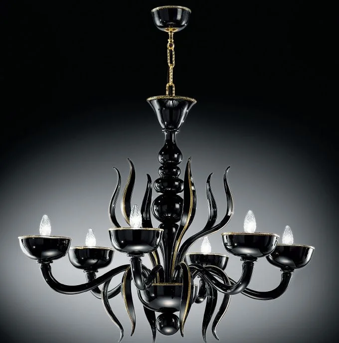 Incandescent Chandeliers for a Warm and Traditional GlowBlack And Gold Murano Glass 6 Light Chandelier Incandescent Chandeliers for a Warm and Traditional GlowBlack And Gold Murano Glass 6 Light Chandelier