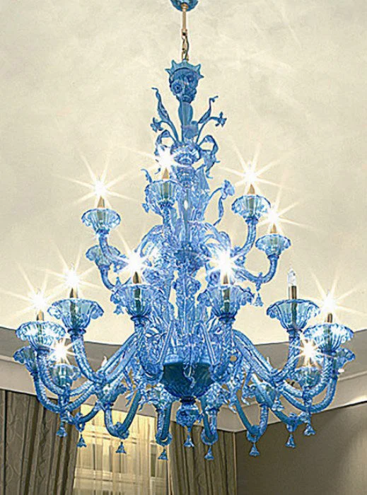 Chandeliers with Venetian Glass for a Luxurious LookBlue Murano Glass Chandelier With 14 Lights Chandeliers with Venetian Glass for a Luxurious LookBlue Murano Glass Chandelier With 14 Lights
