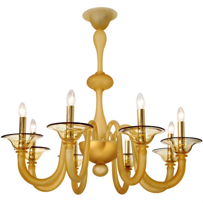 Mini Chandeliers for Adding Charm to Small SpacesClassic Amber Satin Glass Chandelier By Venini Mini Chandeliers for Adding Charm to Small SpacesClassic Amber Satin Glass Chandelier By Venini