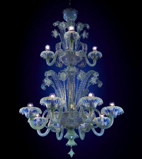 LED Chandeliers for Energy - Efficient LightingClear Murano Glass Chandelier With 12 Lights LED Chandeliers for Energy - Efficient LightingClear Murano Glass Chandelier With 12 Lights