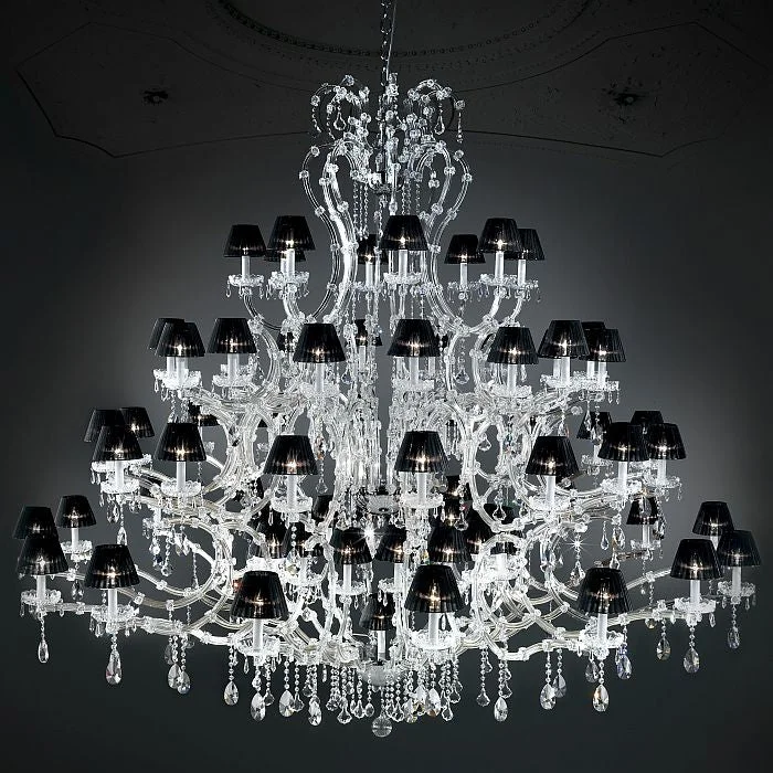 Chandeliers for Low Ceilings to Avoid OvercrowdingCrystal Glass Chandelier With Black Organza Shades Chandeliers for Low Ceilings to Avoid OvercrowdingCrystal Glass Chandelier With Black Organza Shades