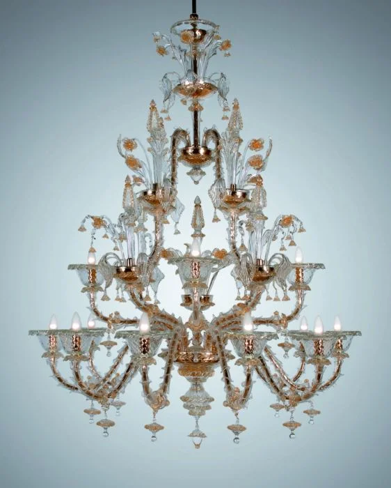 Modern Crystal Chandeliers for Contemporary HomesGold & Clear Glass 12 Light Murano Rezzonico Style Chandelier Modern Crystal Chandeliers for Contemporary HomesGold & Clear Glass 12 Light Murano Rezzonico Style Chandelier