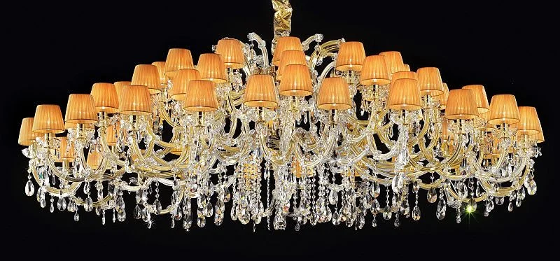 LED Chandeliers for Energy - Efficient LightingLarge 60 Light Crystal Chandelier With Organza Shades LED Chandeliers for Energy - Efficient LightingLarge 60 Light Crystal Chandelier With Organza Shades