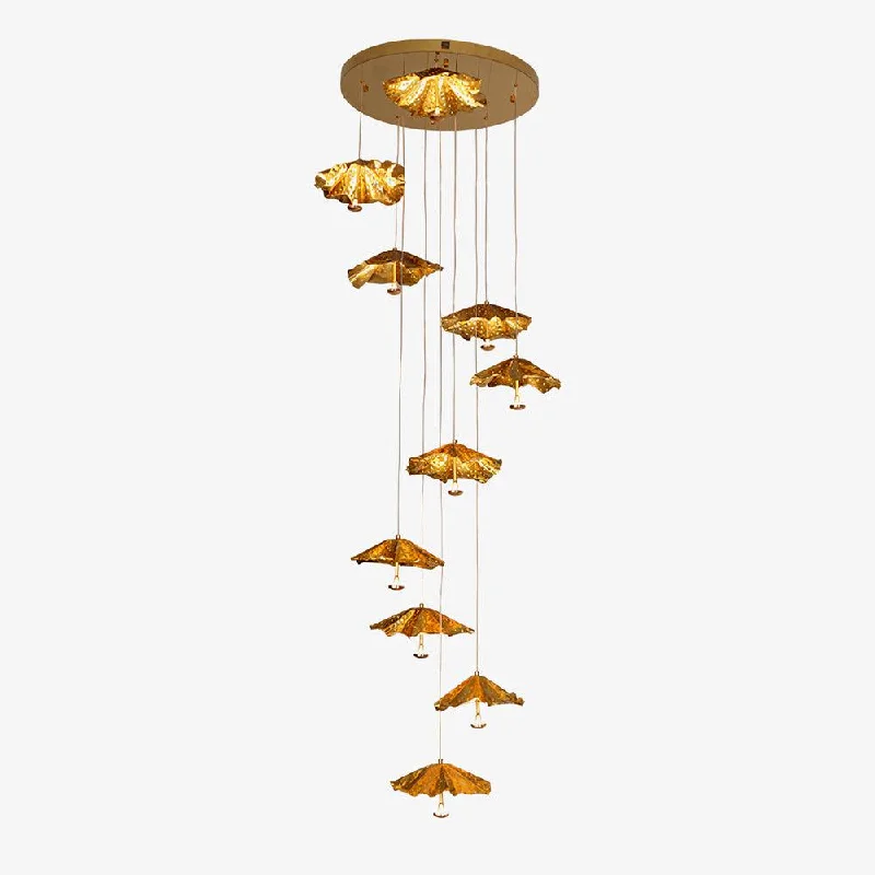 Chandeliers with Adjustable Arms for Directional LightingLivra Leaf Chandelier