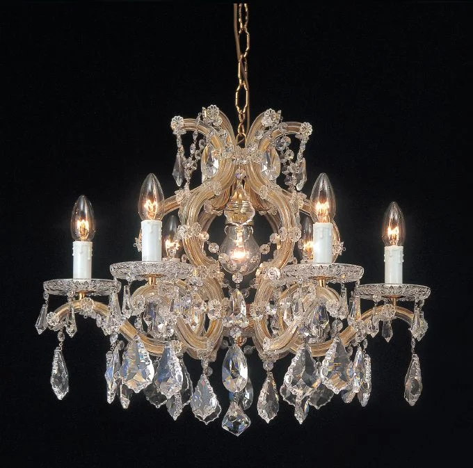 Chandeliers with Clear Crystal for a Sparkling EffectMaria Theresa  Premium Strass Lead Crystal 7 Light Chandelier