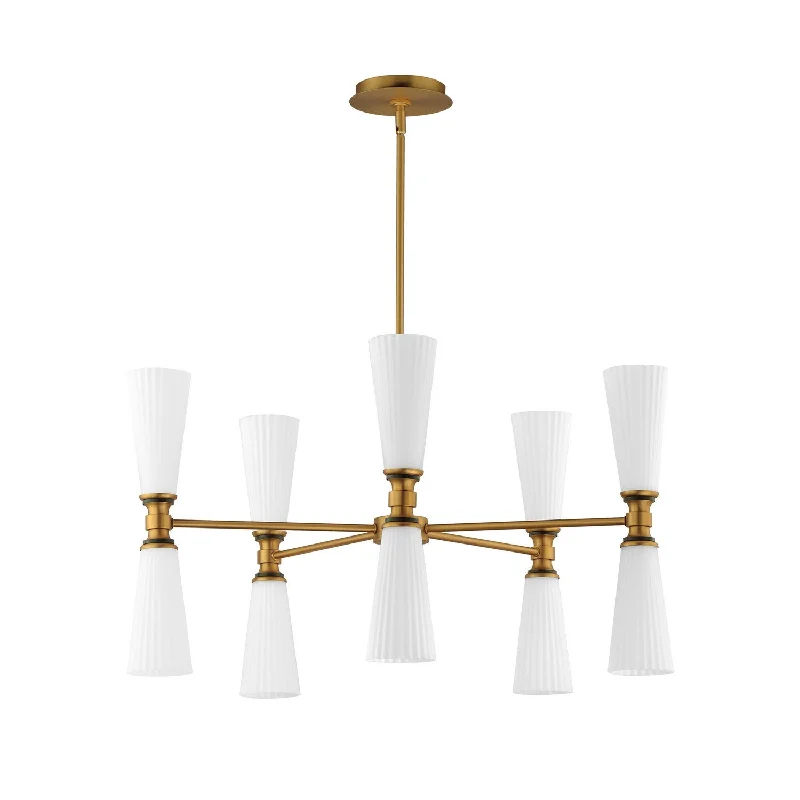 Chandeliers with Metal Frames in Bronze FinishKrevat Ten Light Chandelier