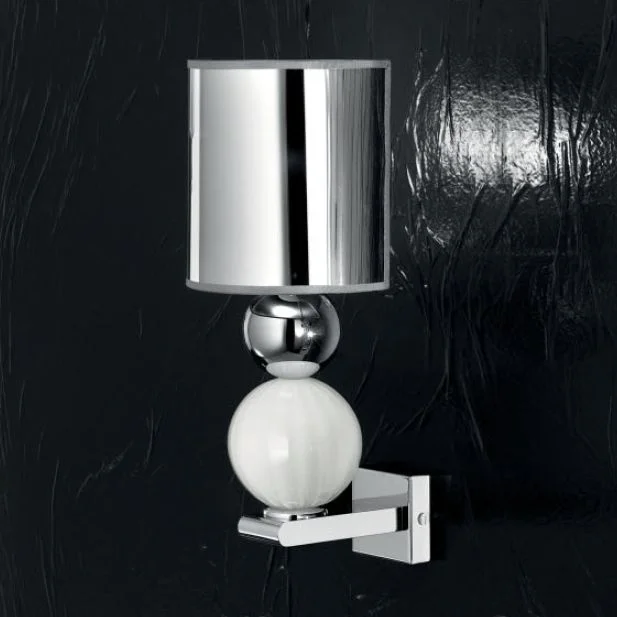 Small Chandeliers for Compact RoomsModern Italian Wall Light With White Murano Glass Spheres Small Chandeliers for Compact RoomsModern Italian Wall Light With White Murano Glass Spheres