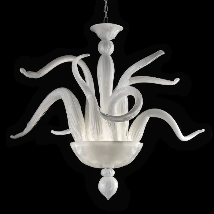 Industrial Iron Chandeliers for Loft - Inspired SpacesModern White Murano Glass Art Chandelier Industrial Iron Chandeliers for Loft - Inspired SpacesModern White Murano Glass Art Chandelier