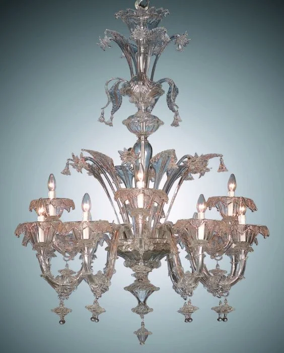 French Country Chandeliers with a Romantic AuraMurano Clear Glass And Gold Chandelier French Country Chandeliers with a Romantic AuraMurano Clear Glass And Gold Chandelier
