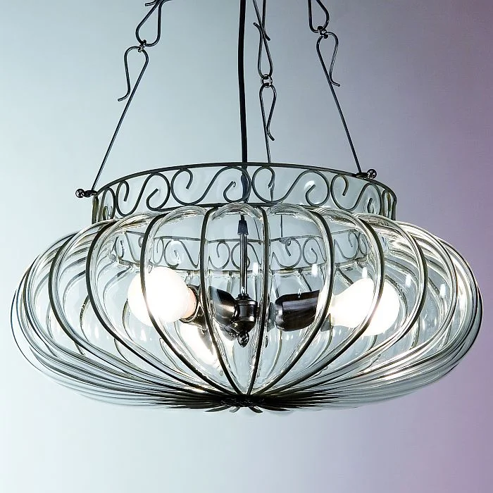 Incandescent Chandeliers for a Warm and Traditional GlowMurano Crystal Ceiling Pendant With Decorative Black Frame Incandescent Chandeliers for a Warm and Traditional GlowMurano Crystal Ceiling Pendant With Decorative Black Frame