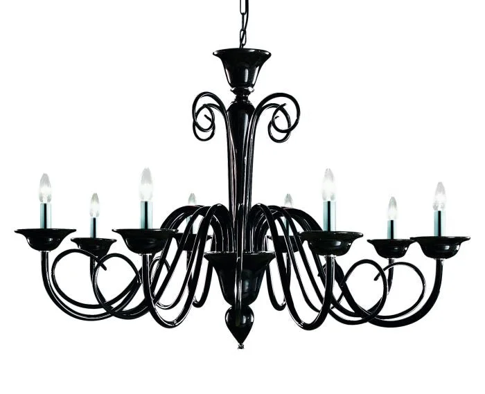 Chandeliers with Metal Frames in Bronze FinishMurano Glass 8 light chandelier