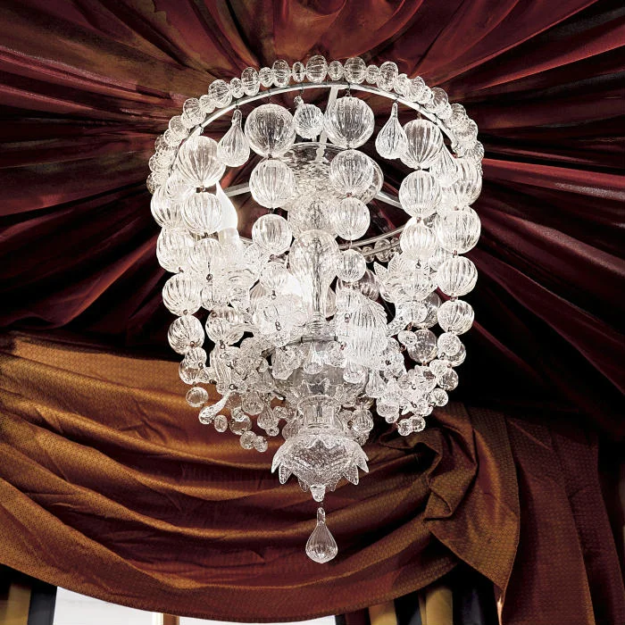 Chandeliers with Colored Glass for a Splash of ColorBeautiful And Decorative Ceiling Light With A Cluster Of Venetian Glass Baubles Chandeliers with Colored Glass for a Splash of ColorBeautiful And Decorative Ceiling Light With A Cluster Of Venetian Glass Baubles