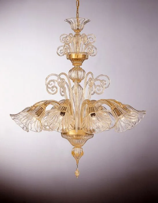 Chandeliers with Murano Glass for a High - End Artistic TouchMurano Glass Chandelier With Flower Shaped Shades Chandeliers with Murano Glass for a High - End Artistic TouchMurano Glass Chandelier With Flower Shaped Shades