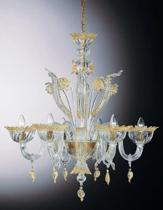 Chandeliers with Metal Frames in Bronze FinishMurano Glass Chandelier With Gold Flowers Chandeliers with Metal Frames in Bronze FinishMurano Glass Chandelier With Gold Flowers